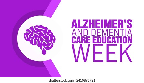 February is Alzheimer's and dementia care education week background template. Holiday concept. background, banner, placard, card, and poster design template with text inscription and standard color.