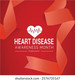 February is American Heart Month background, banner, card, poster Vector illustration