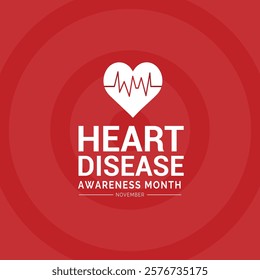 February is American Heart Month background, banner, card, poster Vector illustration