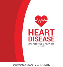 February is American Heart Month background, banner, card, poster Vector illustration