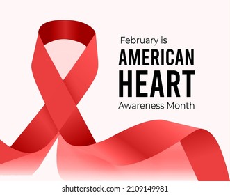 February Is American Heart Month. Vector Illustration On White Background