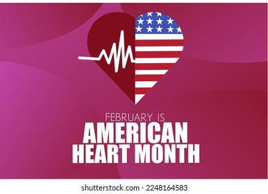 February is American heart month vector illustration, suitable for banner poster or card campaign