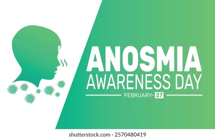 February is Anosmia Awareness Day background template. Perfect for banners, cards, posters, and social media .Vector design with text inscription and classic color for a professional look