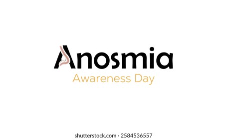 February is Anosmia Awareness Day. Vector template Design for banner, greeting card, poster, prints, social media post ,flyer , T shirt with background.