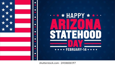 February is Arizona Statehood Day background template. Holiday concept. use to background, banner, placard, card, and poster design template with text inscription and standard color. vector