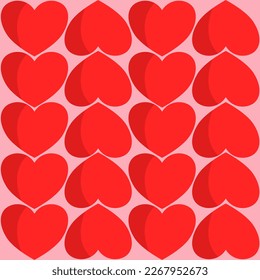 February backgrounds. Red heart patterns. Heart pattern prints pillowcase throw pillow.