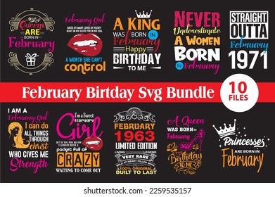 February Birthday SVG Bundle T-shirt