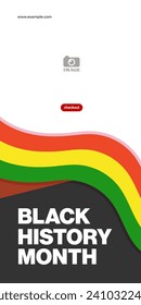 February is Black History Month. African American history, design for  banner, background, poster