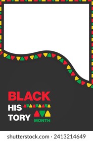 February is Black History Month. African American history, design for  banner, background, poster