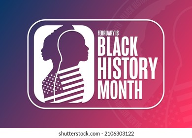 February is Black History Month. Holiday concept. Template for background, banner, card, poster with text inscription. Vector EPS10 illustration