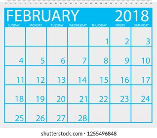 February Calendar 2018