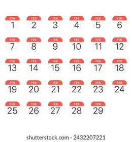 February calendar icon isolated on white background. Symbol modern, simple, vector, icon for website design, mobile app, ui. Vector Illustration
