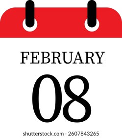 February calendar icon set. Calendar event reminder date.calendar date icon on white background.
