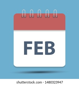 February calendar icon - Calendar sign - February month symbol - Date or event reminder sign. - Business vector illustration.