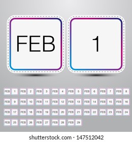February Calendar icon simple design