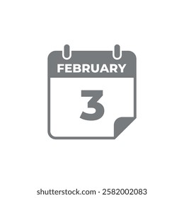 February Calendar Icon Vector Template