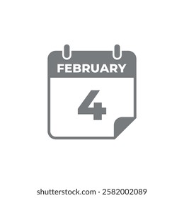 February Calendar Icon Vector Template