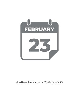 February Calendar Icon Vector Template