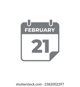 February Calendar Icon Vector Template
