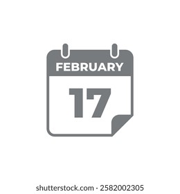 February Calendar Icon Vector Template