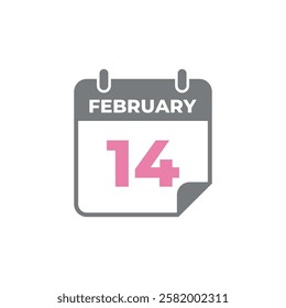 February Calendar Icon Vector Template