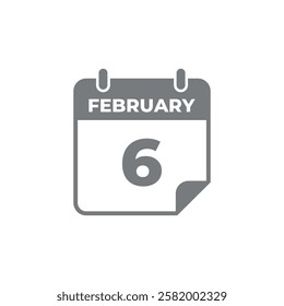 February Calendar Icon Vector Template