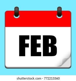 February Calendar icon.Vector illustration