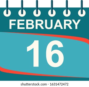 February calendar per day / vector/ 16 February