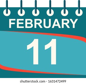 February calendar per day / vector/ 11 February