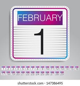February Calendar simple design