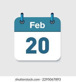Icono vectorial del símbolo del calendario de febrero.Administración del tiempo. Icono de vacaciones. Icono de fecha límite. elementos UI. Planificación.
