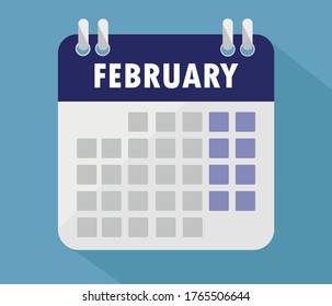 February calendar. Vector, Calendar, poster, graphic.