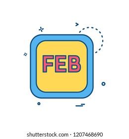 February calender icon design vector