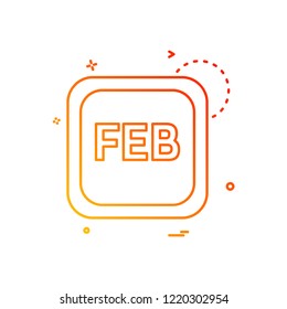 February calender icon design vector