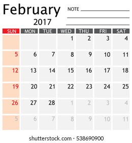 February Calender.Vector illustration
