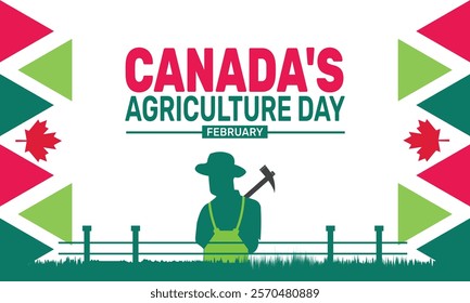 February is Canada Agriculture Day background template. Perfect for banners, cards, posters, and social media .Vector design with text inscription and classic color for a professional look