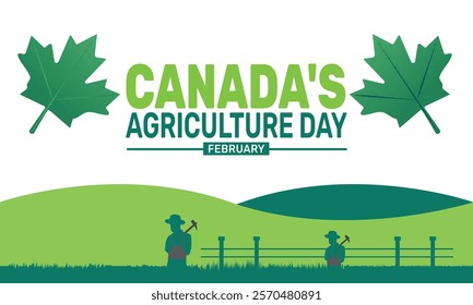 February is Canada Agriculture Day background template. Perfect for banners, cards, posters, and social media .Vector design with text inscription and classic color for a professional look