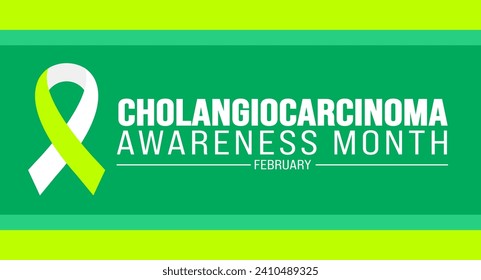 February is Cholangiocarcinoma Awareness Month background template. Holiday concept. background, banner, placard, card, and poster design template with text inscription and standard color. vector 