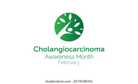 February is Cholangiocarcinoma Awareness Month. Vector template Design for banner, greeting card, poster, prints, social media post ,flyer , T shirt with background.