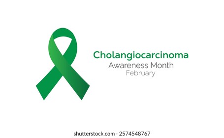 February is Cholangiocarcinoma Awareness Month. Vector template Design for banner, greeting card, poster, prints, social media post ,flyer , T shirt with background.