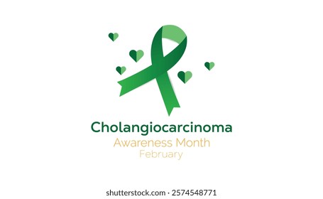 February is Cholangiocarcinoma Awareness Month. Vector template Design for banner, greeting card, poster, prints, social media post ,flyer , T shirt with background.