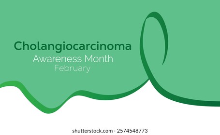 February is Cholangiocarcinoma Awareness Month. Vector template Design for banner, greeting card, poster, prints, social media post ,flyer , T shirt with background.