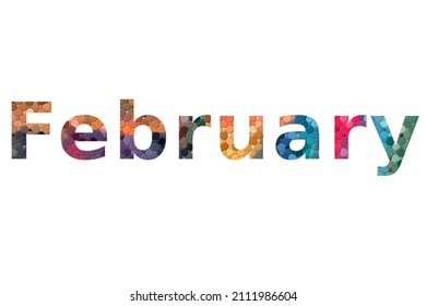 February. Colorful typography text banner. Vector the word February