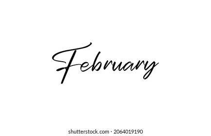 February In the creative lettering style