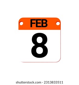 February date 1 to 30 - Calendar Icon. Calendar Icon with shadow. Flat style. Date, day and month. Reminder. Vector illustration. Organizer application, app symbol. Ui. User interface sign. EPS 10