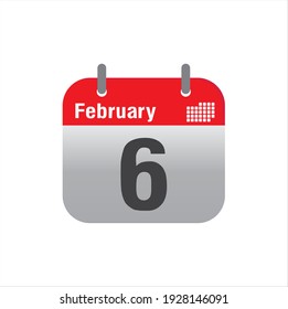 February empty calendar icon vector