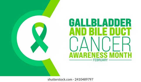 February is Gallbladder and Bile Duct Cancer Awareness Month background template. Holiday concept. background, banner, placard, card, and poster design template with text inscription and standard