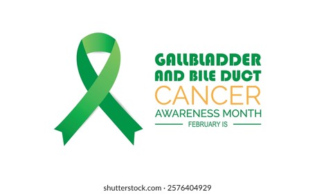 February is Gallbladder and Bile Duct Cancer Awareness Month. Vector template Design for banner, greeting card, poster, prints, social media post ,flyer , T shirt with background.