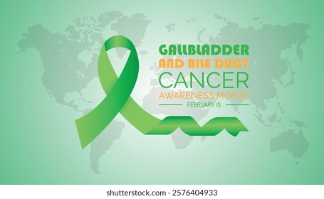 February is Gallbladder and Bile Duct Cancer Awareness Month. Vector template Design for banner, greeting card, poster, prints, social media post ,flyer , T shirt with background.