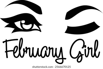 February Girl Winking with one eye shut